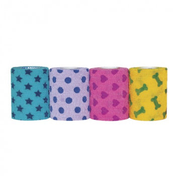 PetFlex Haftbandage Elastische Binde bunt 4 Stück